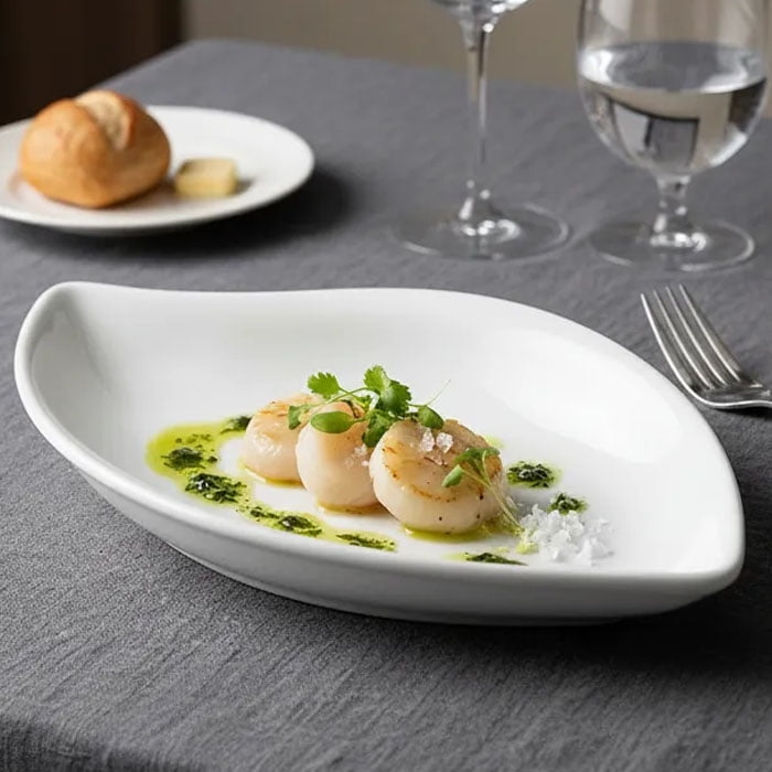 Bric - Plato Decorativo De Porcelana Con Diseño De Hoja X4
