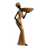 Magideal - Estatua De Señora Tribal Africana, Adorno De Resina Hecho A Mano, Patrón De Tejido Retro, Decoración Marrón Para El Hogar Y La Oficina, Multiusos Estilo D