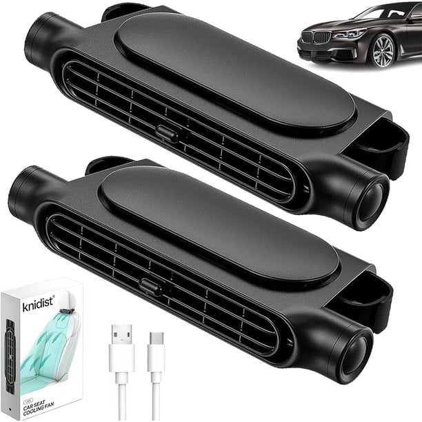 Ventilador asiento coche trasero USB recargable enfriamiento cuello 3 velocidades niños adultos