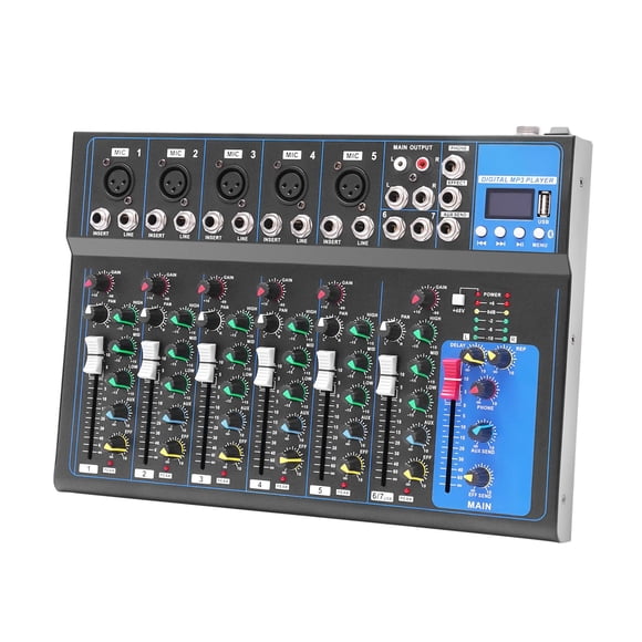 Consola de Mezcla de Audio FONSOLUM de 7 Canales USB Bluetooth 110V