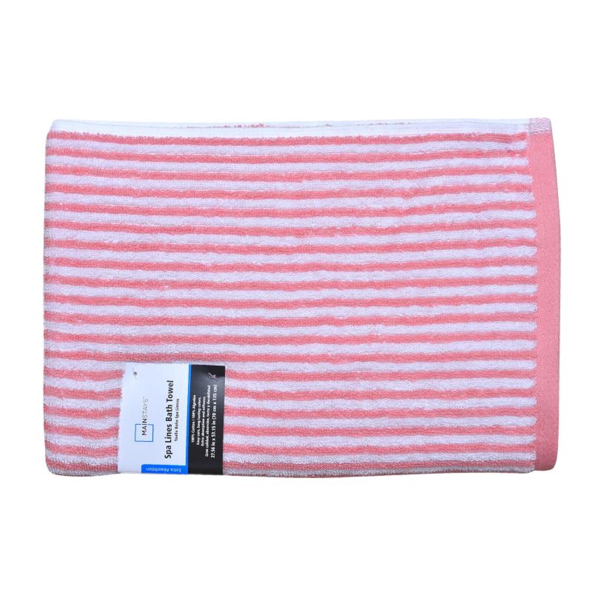 Toalla de Baño Spa Lineas Rosa 70x135cm 100% Algodón
