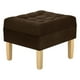 thumbnail image 2 of Pouf Wood 1c Felpa 05 Chocolate, 2 of 4