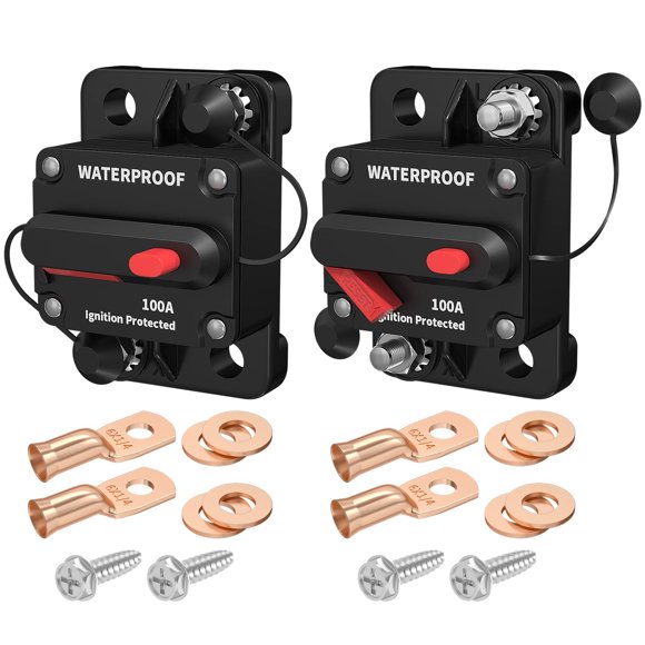 Disyuntor DaierTek, 100 A, 12 V-48 V DC, resistente al agua, paquete de 2