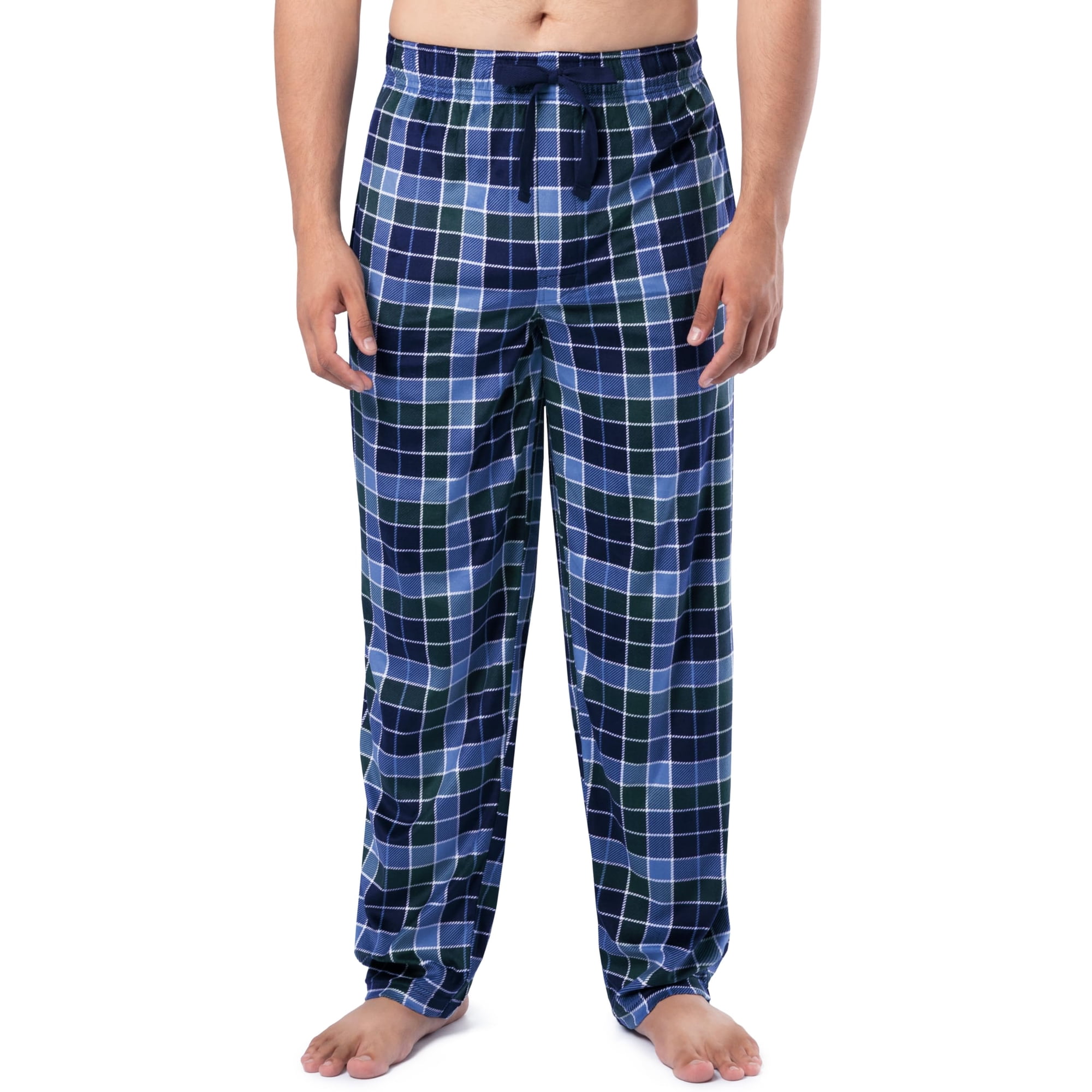 Sleep Pant Izod - Forro Polar Sedoso Para Hombre, Azul, Azul Y Verde, A Cuadros