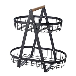 Bothyi - Cesta De Frutas Cesta De Almacenamiento De Alambre Para Comedor Baño Cocina Encimera Negro