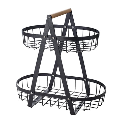 Bothyi - Cesta De Frutas Cesta De Almacenamiento De Alambre Para Comedor Baño Cocina Encimera Negro