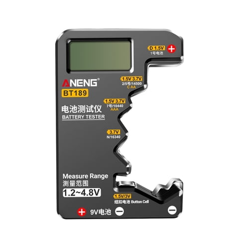 Ioensy - Probador De Batería Para El Hogar Probador De Voltaje 1.2-4.8V Equipo De Herramienta De Medición Negro