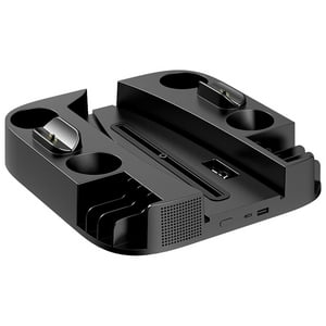 Base De Enfriamiento Aaronmei Para Consola Ps5 Edición Disco Y Digital Con Base De Carga Dual Y Soporte Para Cartuchos Negro