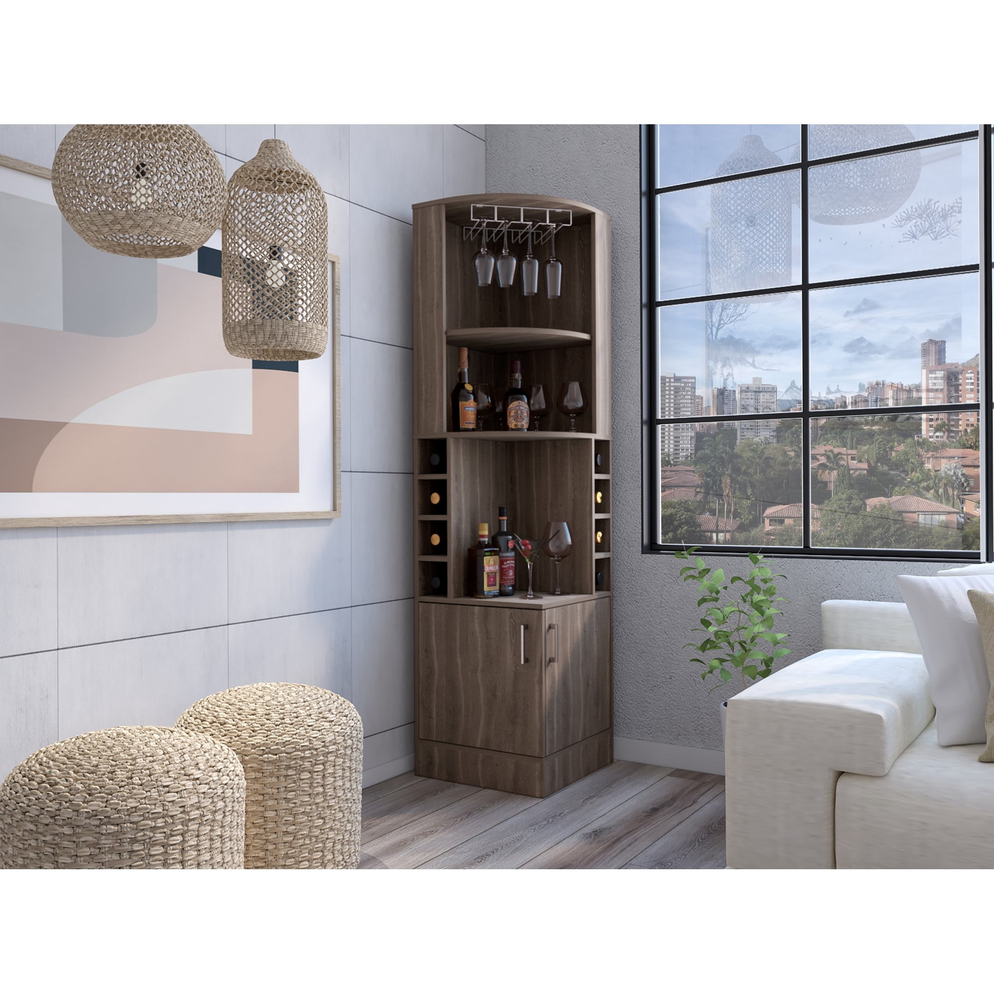 Tuhome - Bar Esquinero Kava Beijing Coñac 180,6x46,9x46,9 Cm