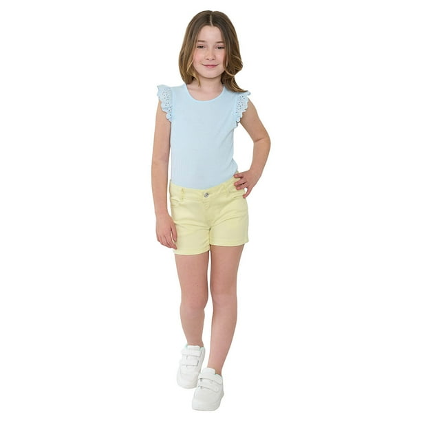 Short Niña Kids Denim Color Amarillo Corona