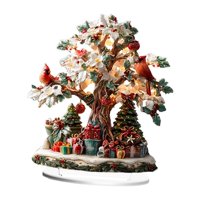 Ioensy - Adorno Acrílico Con Letrero De Árbol De Navidad 2D Para Mesa De Escritorio, Centro De Mesa Y Oficina