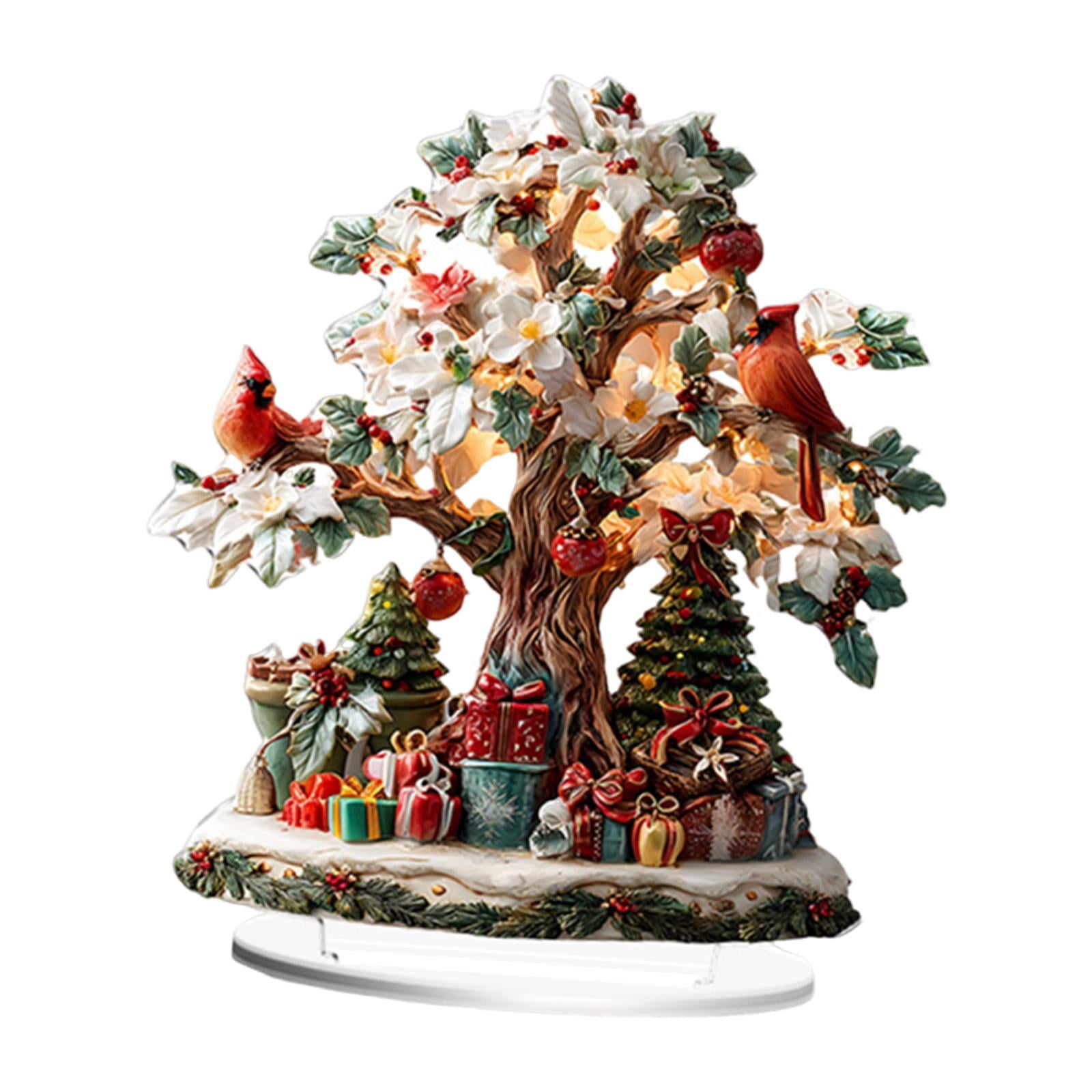 Ioensy - Adorno Acrílico Con Letrero De Árbol De Navidad 2d Para Mesa De Escritorio, Centro De Mesa Y Oficina