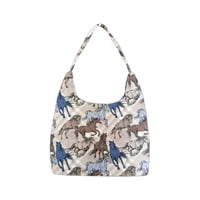 Bolso De Hombro Hobo Signare Tapestry Azul Con Diseño De Caballo Para Mujer