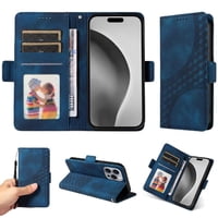 Carcasa Foxdock Iphone 16 Pro De Cuero Pu, Diseño Acolchado Clásico, Protección Contra Caídas Y Rayones