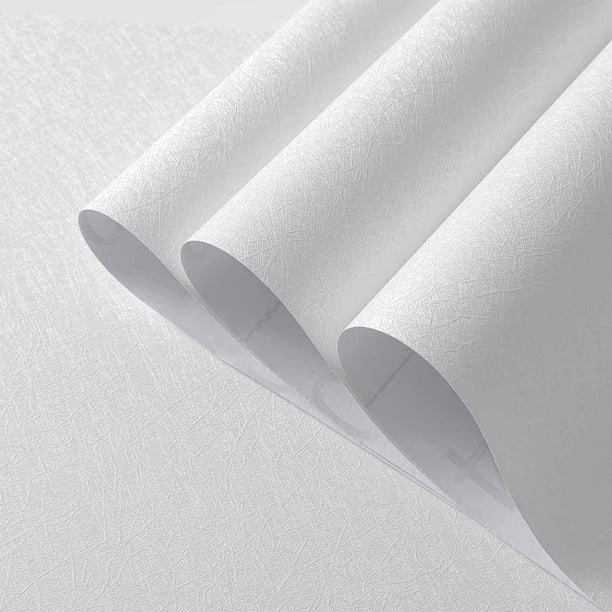 1pc White Silk Cloth Texture Self-Adhesive Waterproof Wallpaper, Peel And Stick, Removable Wallpaper For Room Backdrop, Furniture Appliance Refurbishment, Home Improvement