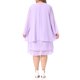 thumbnail image 3 of Agnes Orinda Vestido Midi Sin Mangas de Chifón en Tallas Grandes para Mujer y Cárdigan de Manga Larga Abierto al Frente Conjunto Elegante Formal de Boda de 2 Piezas 3X Púrpura, 3 of 6