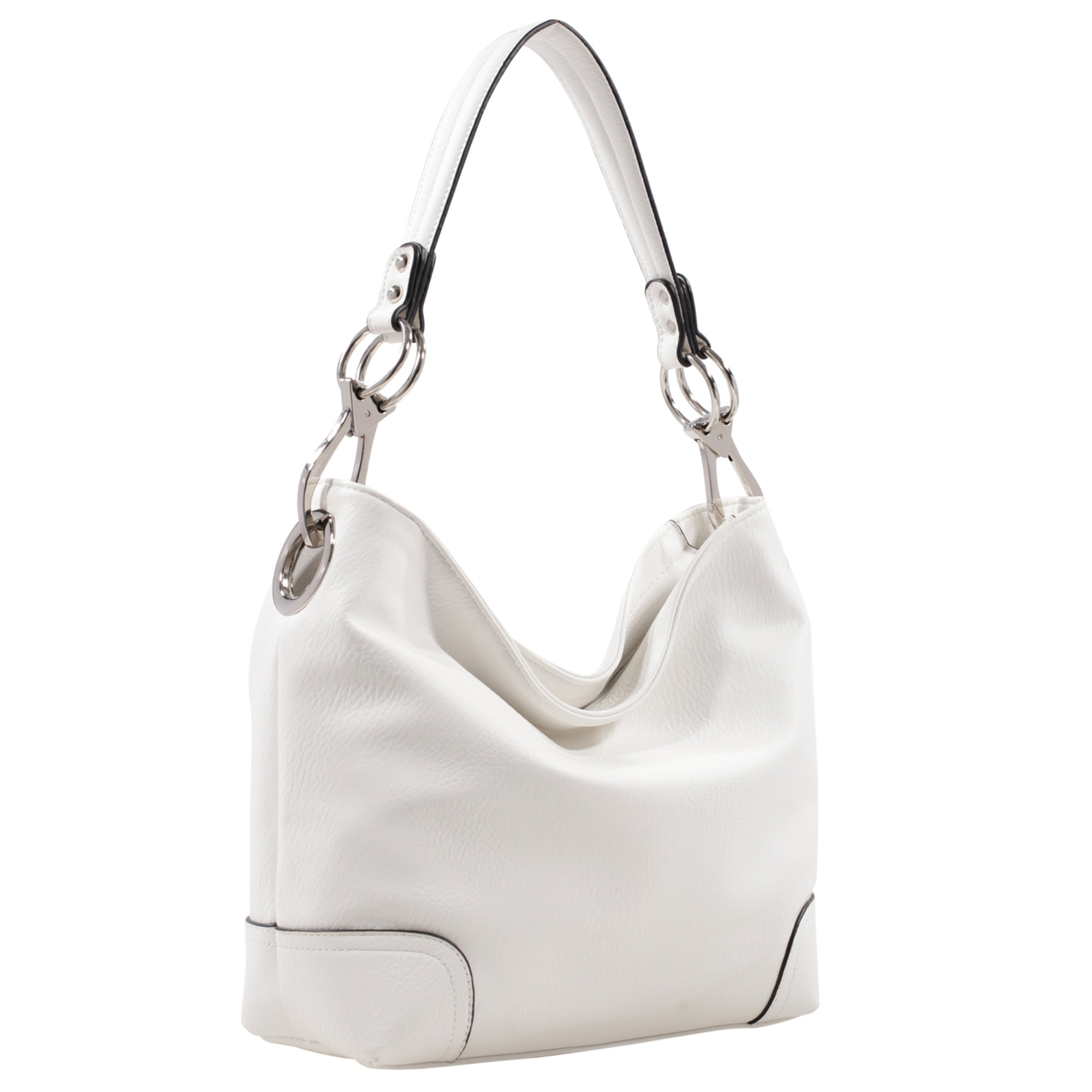 Bolso Hobo Para Mujer - Emily, Mkf Collection, Bolso De Hombro De Cuero Vegano Suave, Espacioso Y Casual - Blanco