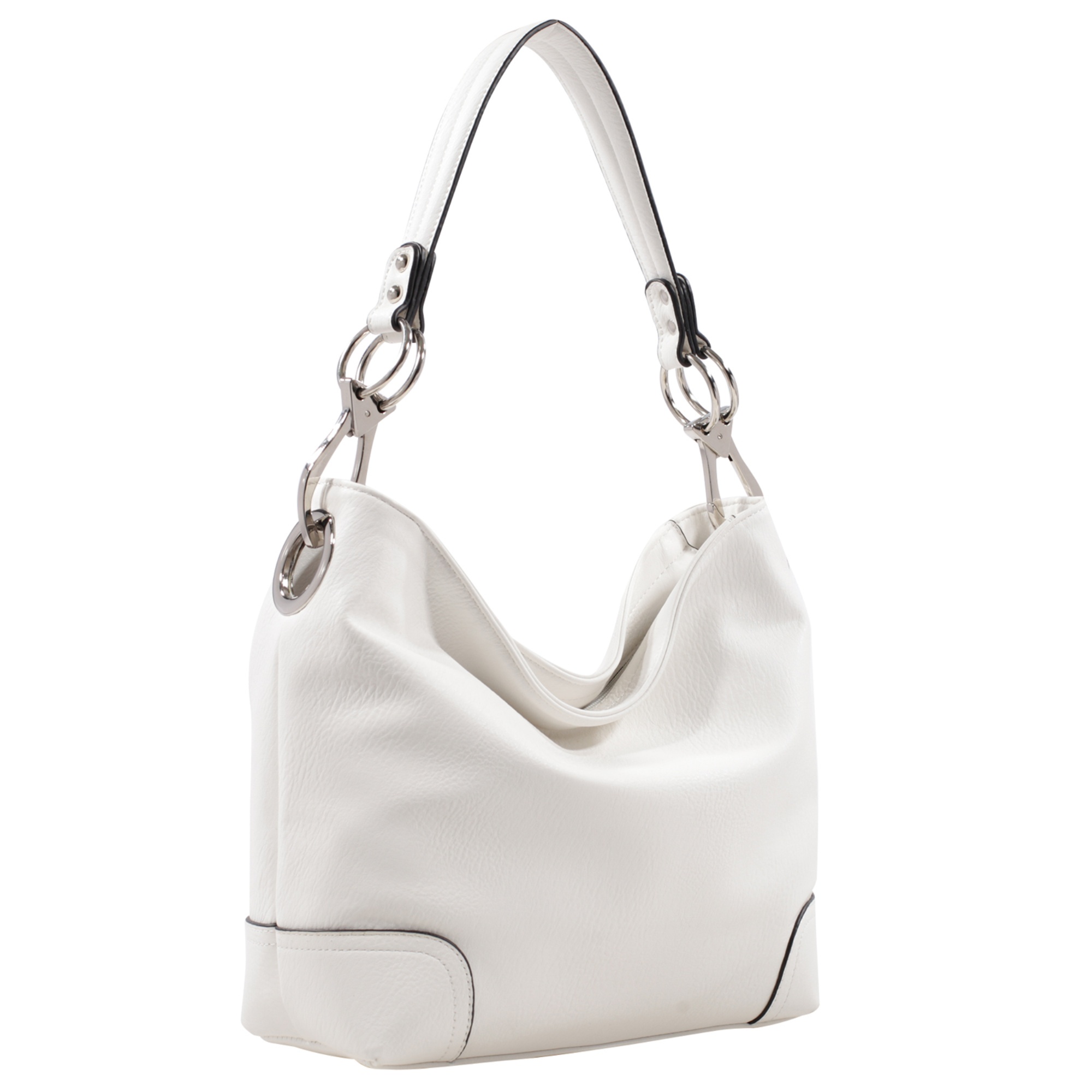 Bolso Hobo Para Mujer - Emily, Mkf Collection, Bolso De Hombro De Cuero Vegano Suave, Espacioso Y Casual - Blanco