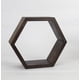thumbnail image 1 of Repisa hexagonal de madera color chocolate, 1 of 5