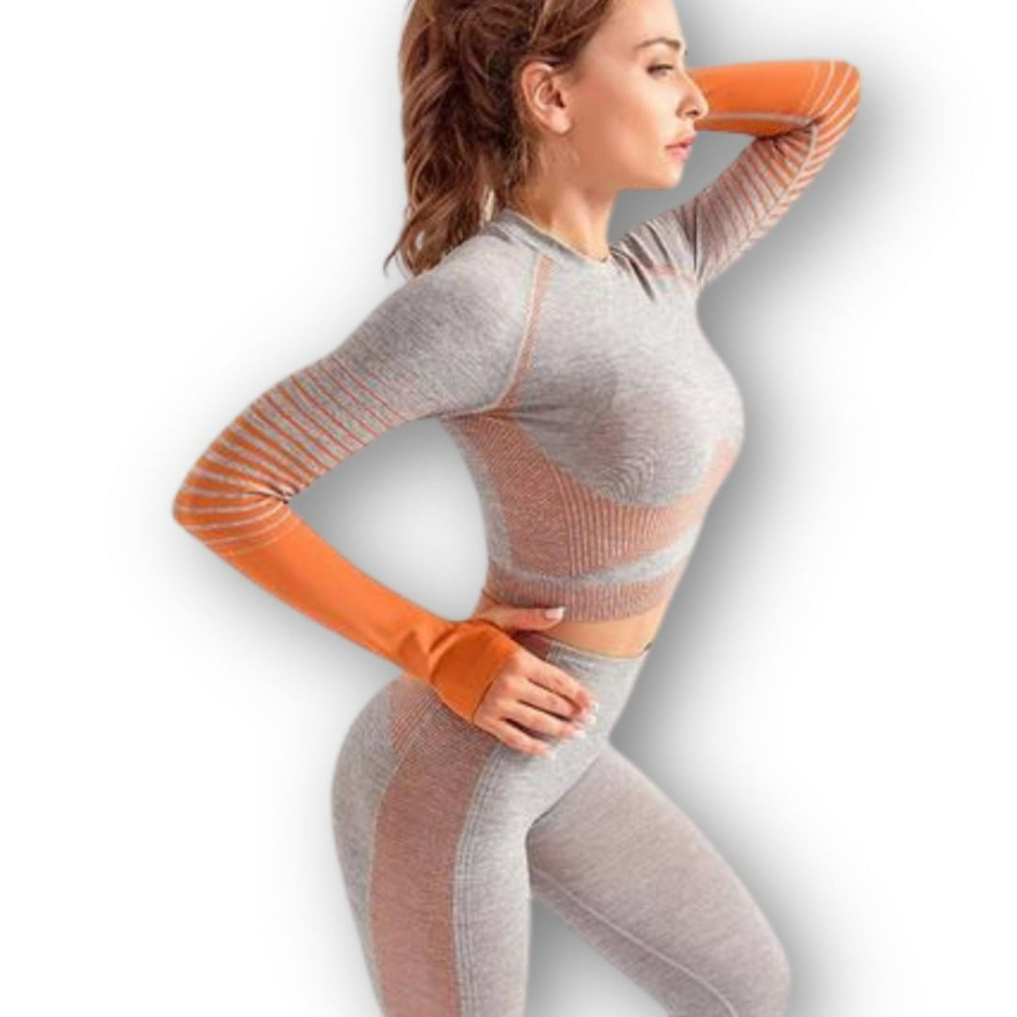 Conjunto De Fitness De Gimnasio De 2 Piezas Wild Travel Naranja