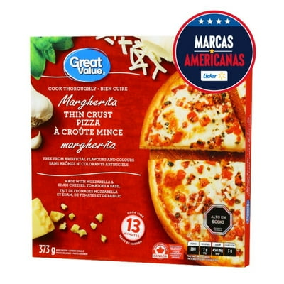 Pizza Margarita Masa Delgada 373 G Great Value