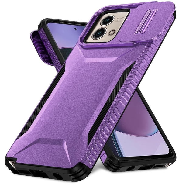 Funda Resistente para Motorola Moto G Stylus 5G 2023 con Tapa Deslizante y Protección Militar Morado