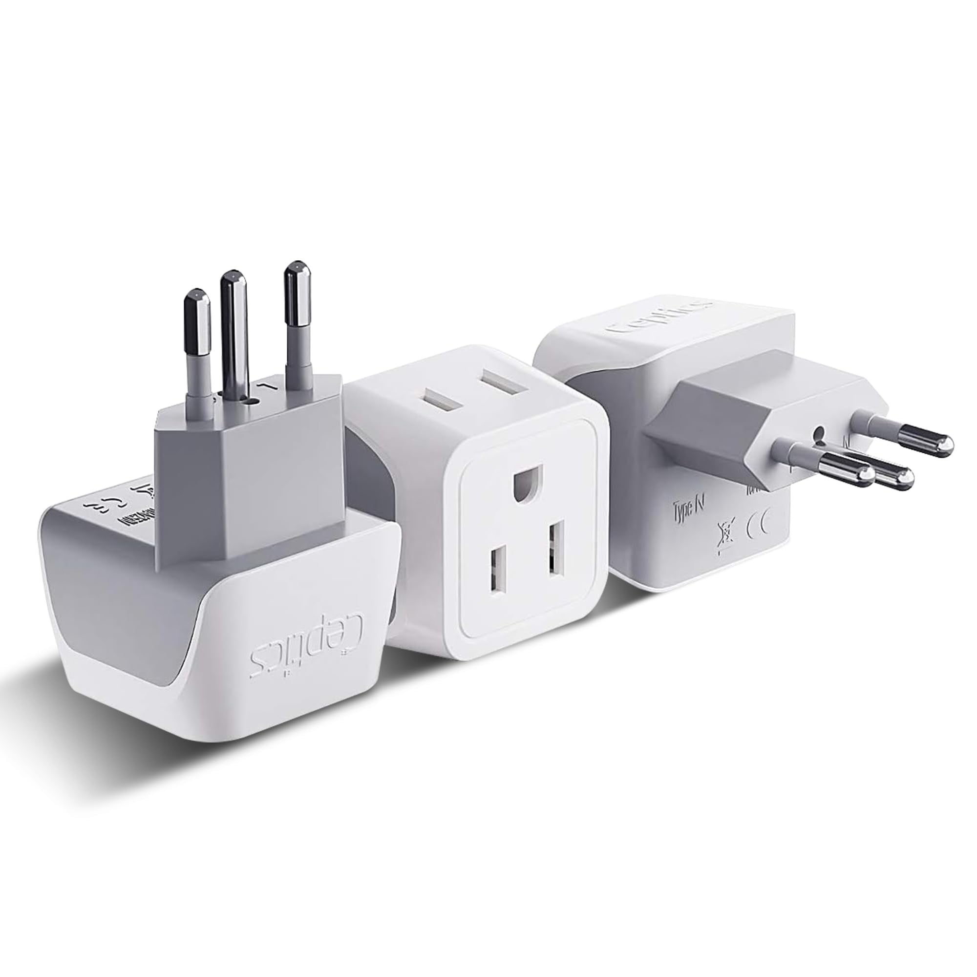 Adaptador De Viaje Plug Ceptics Brazil Tipo N (paquete De 3)