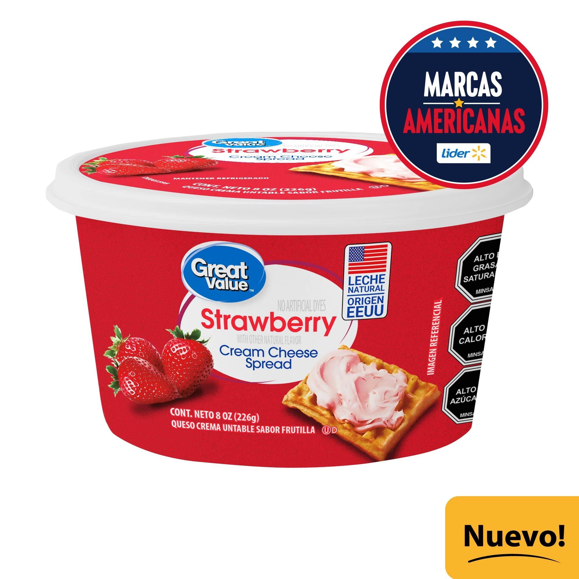 Queso Crema Frutilla Pote 226 g Great Value