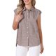 thumbnail image 1 of INSPIRE CHIC Top de Gingham para Mujeres Trabajo Manga Corta Vintage Cuadros Camisa Abotonada XL Marrón, 1 of 6