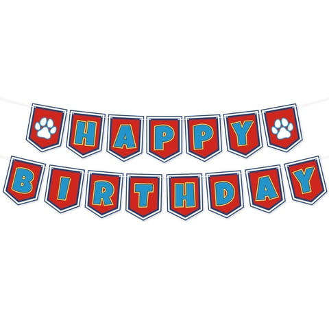 Banner De Cumpleaños Lsydzh Cartoon Dog Paw Happy Birthday