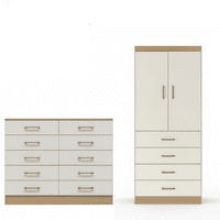 Exit - Combo Closet 2 Puertas 4 Cajones Cómoda 10 Cajones Blanco