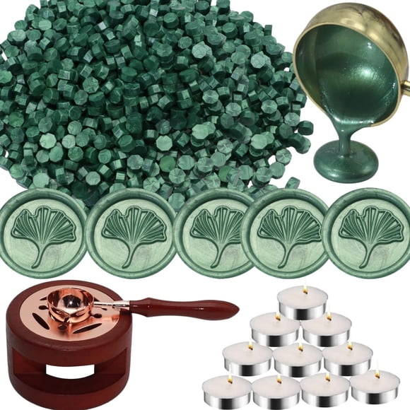 Kit de Perlas de Cera Selladora Atopbb 300 piezas Verde Pino