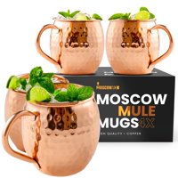 Juego De 4 Tazas De Cobre Moscow Mule Moscow-Mix, 480 Ml, 100% Cobre
