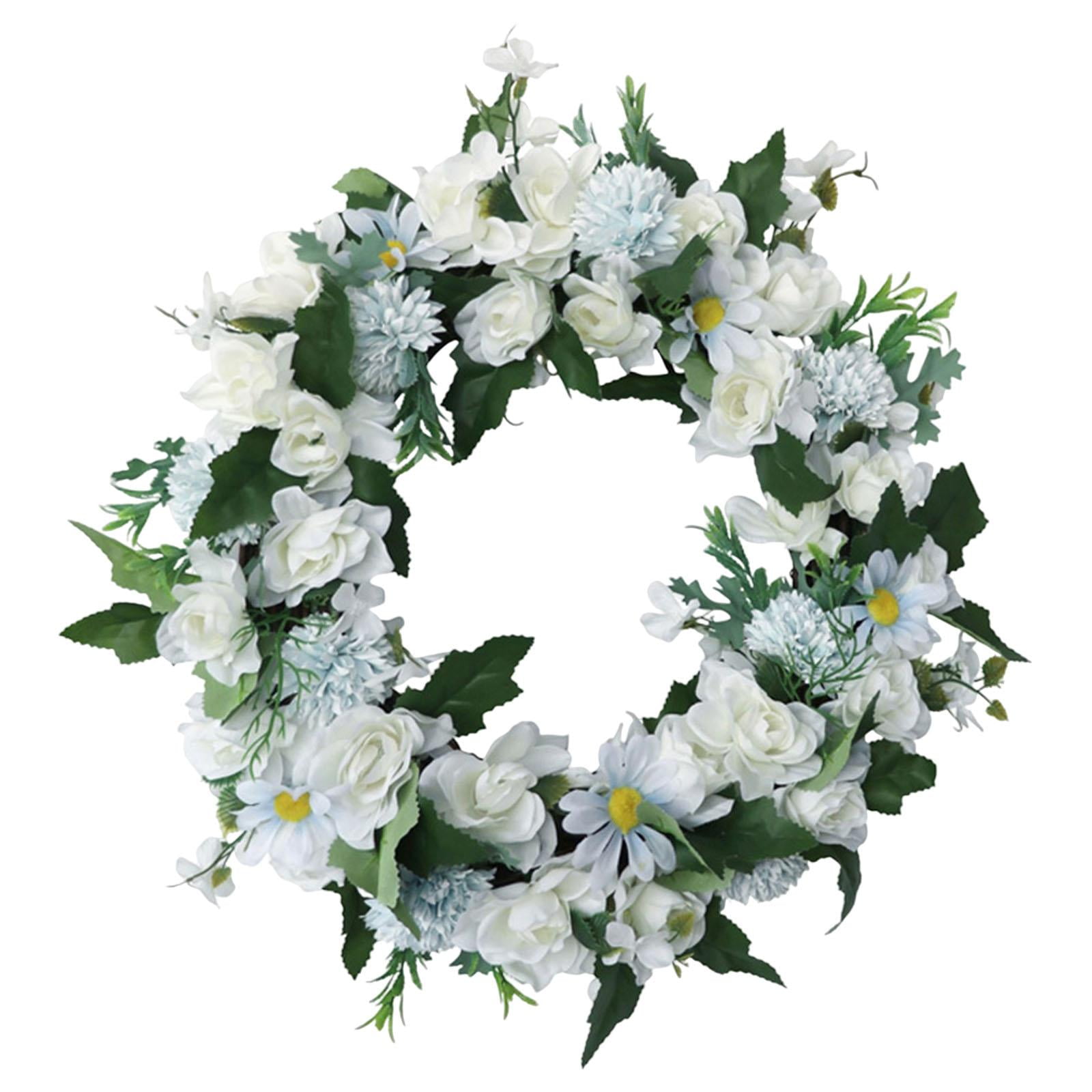 Magideal - De Gardenia Blanca Artificial Para Puerta De Entrada, 40 Diámetro, Para Decoración De Paredes Interiores Y Realistas, Decoración De Exteriores,