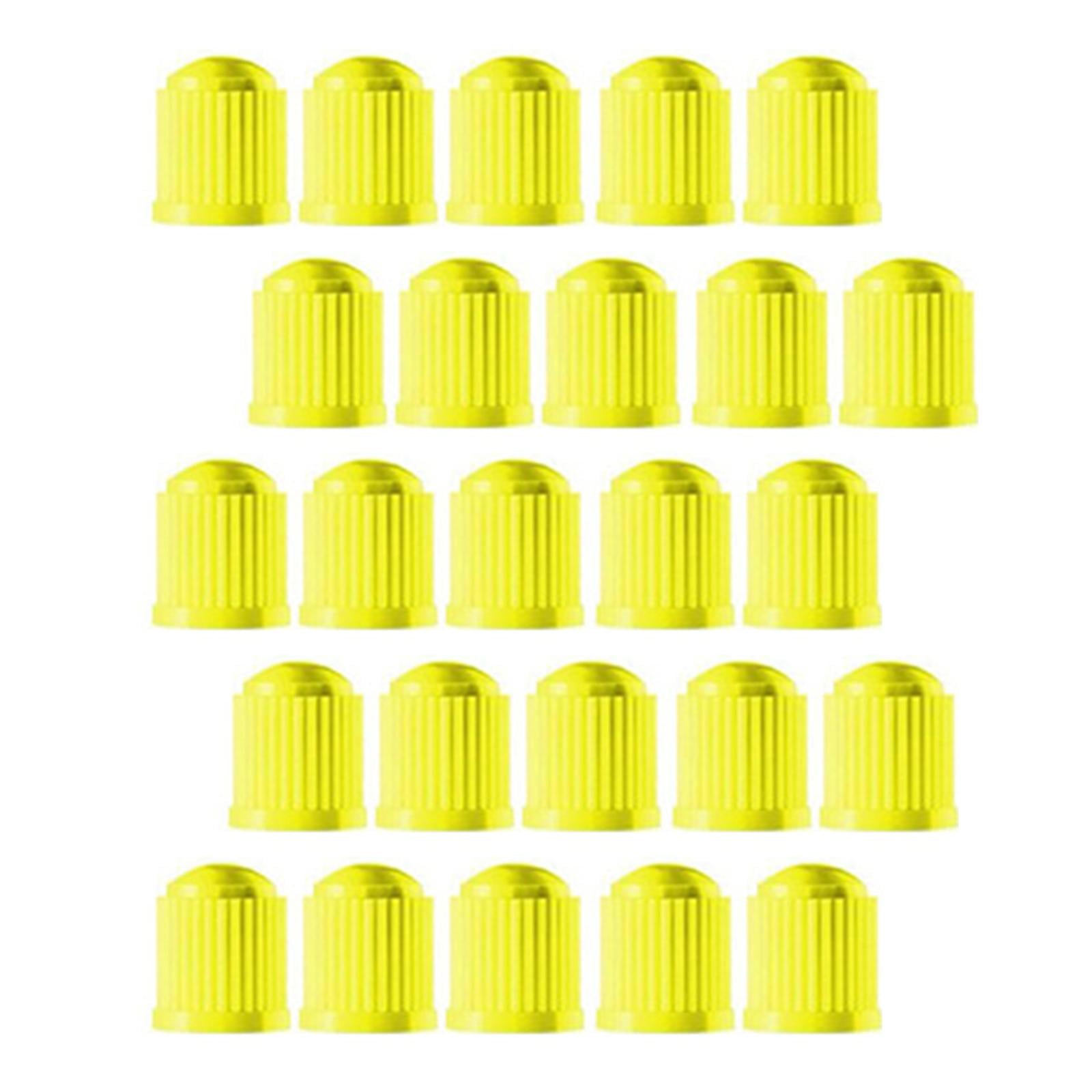 Magideal - 25x Tapas De Válvula De Vástago De Neumático Para Válvula , Accesorios Para Neumáticos, Decoración De Neumáticos, Vehículo, Impermeable, Tapa , Amarillo