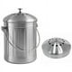 thumbnail image 3 of Cubo de compostaje de acero inoxidable sin olor para cocina - Contenedor de compostaje para cocina - Incluye filtros de carbón de repuesto (acero inoxidable brillante, 5 litros), 3 of 5