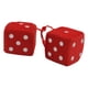 thumbnail image 5 of 2 piezas Auto coche Fuzzy dados puntos ornamento colgante Retro felpa decoración coche estilo espejo retrovisor colgador para coches camiones fiesta Rojo, 5 of 5