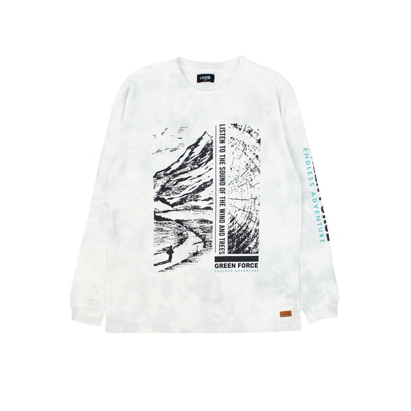 Polera teens niño tie dye estampada adventure