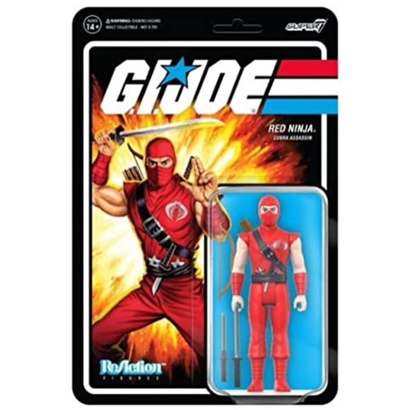 Figura de Reacción Super 7 GI Joe Red Ninja Wave 3 Cobra Assassin