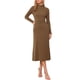thumbnail image 2 of INSPIRE CHIC Vestido de Mujer Suéter Cuello Alto Manga Larga Elástico Fluido Tejido de Punto Maxi Vestido M Marrón Oscuro, 2 of 6