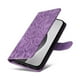 thumbnail image 2 of Funda tipo cartera FOXDOCK para iPhone 16 Pro Max , diseño girasol en relieve, cuero PU, cierre magnético, soporte y tarjetero, 2 of 5