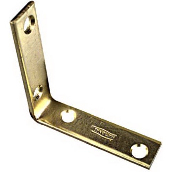 Corner Brace National Hardware de acero chapado en latón, 2,5 x 1,6 x 0,2 cm