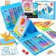 thumbnail image 1 of Set de arte Art Supplies POPYOLA, paquete de 272 unidades, con caballete triple, color azul, 1 of 8