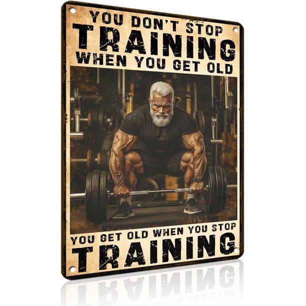 Letrero estaño metal gimnasio no dejas entrenar envejeces vintage arte pared hogar boxeo club 30x40cm