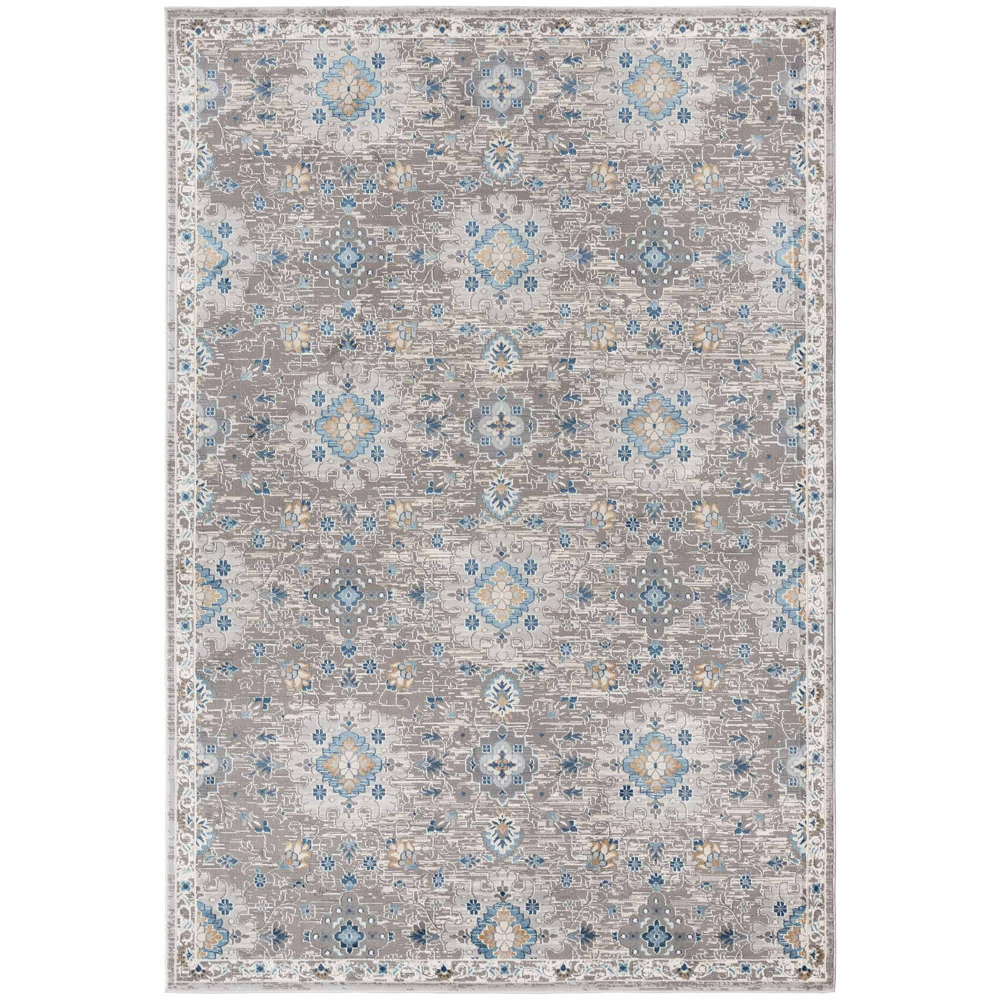 Deco2day - Alfombra Bergen B - 200 X 290 Cm - Gris / Azul
