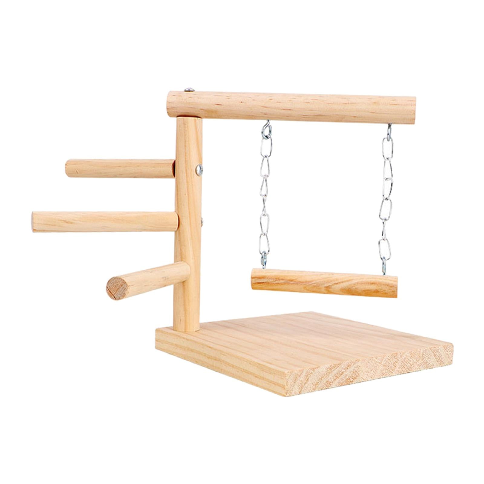 Soporte De Juego Para Loros Uucntr Madera Cruda