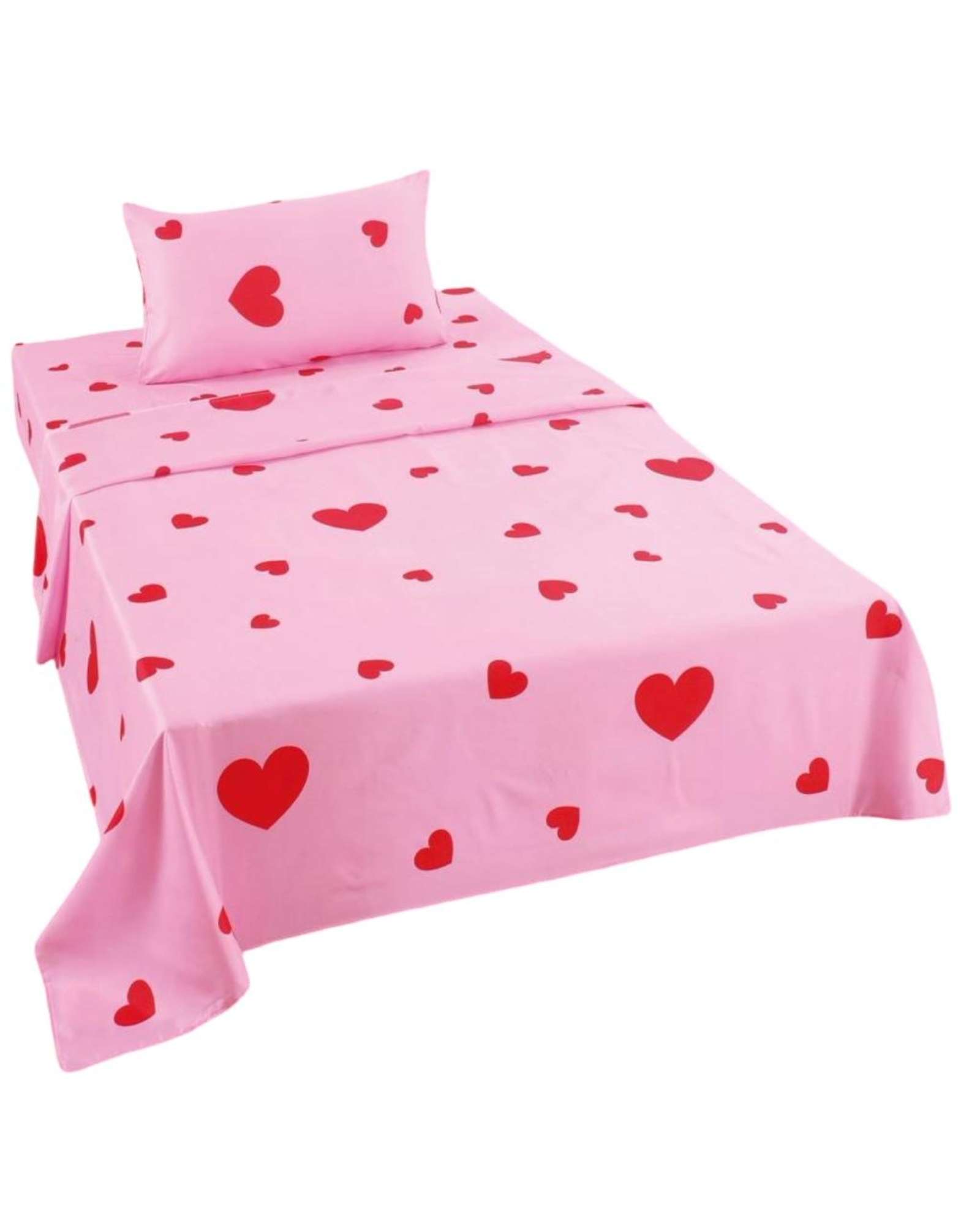 Casa Sol - Sabanas Infantil De Verano Corazón Niña 1 Plaza