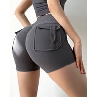 Flix Spa - Short Deportivo Mujer Pretina Alta Bolsillos Traseros