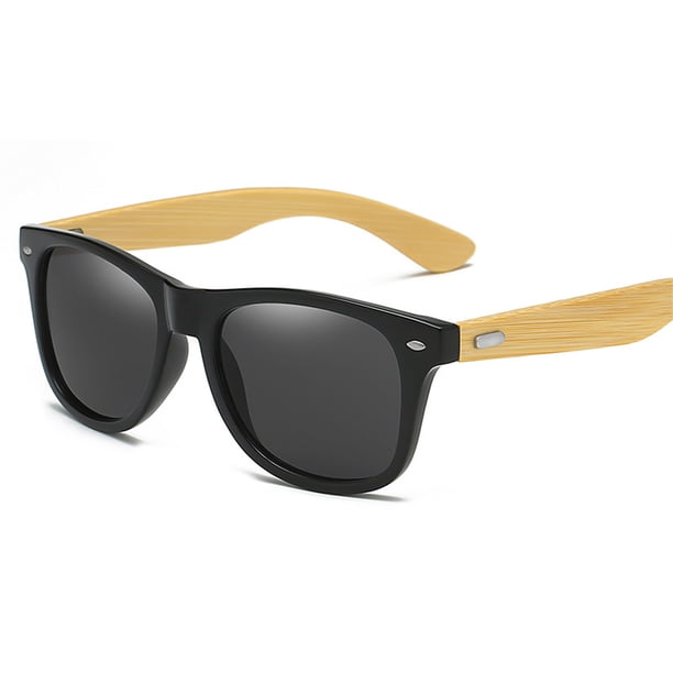 Gafas de sol retro con diseño de uñas de arroz, gafas de sol de tendencia de moda europea y americana, hechas de PC y madera.