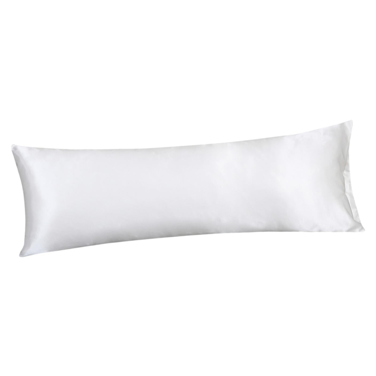 Magideal - Funda De Almohada De Cuerpo De De Fibra De Poliéster 51x137cm Sin Cremallera Funda De Almohada Larga Suave Para Dormitorio Boda Viajes Lavable A , Blanco